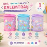 Bakgelal Super Desenli Çift Delikli Hazneli Kalemtraş – Renkli Çocuk Kalem Açacağı Okul Ofis Kırtasiye Ürünü 1 Adet