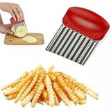 Bakgelal Tırtıklı Patates Kesici, Dalgalı Sebze Dilimleyici, Cips Kızartma Aparatı, Paslanmaz Çelik Bıçaklı Mutfak Aleti