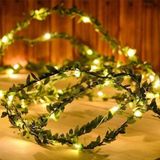 BakGelAl Yaprak Dekorlu 3 Metre Peri Led Pilli Işık Yılbaşı Süsü Günışığı Aydınlatma Gece Lambası Yaprak Dekor Aydınlatma