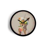 Bakım Yapan Leopar Modern Duvar Saati - 25cm - Önü Camlı Siyah Kasa - Sessiz Mekanizma, JH0902S25SKP