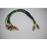 Bakır Amfi Rca Kablosu 50cm - 2 Giriş 4 Çıkış Anfi Rca Kablosu - 50cm - El Yapımı Tam Bakır - 50 Cm