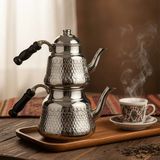 Bakır Anadolu Çaydanlık - Çok Renkli