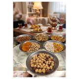 Bakır Center 6 Adet Çerezlik Seti Kahvaltılık Kuruyemiş Reçel 6 'lı Bakır Oyma Motifli Çelik Set (13cmX 3cm)