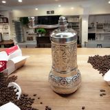 Bakır Center Şık Tasarımlı 11 cm Osmanlı Motifli Otantik El Yapımı Karabiber Tuz Pirinç Değirmeni Mini Öğütücü - Gümüş