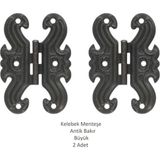 Bakır Dekoratif Kelebek Menteşe Büyük 2 Adet (7cm X 5cm) - Antik Bakır