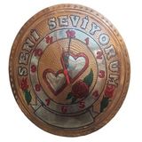 Bakır Duvar Saati Kişiye özel Seni Seviyorum Yazılı ikiz Kalpli Bakır Duvar Saati Özel El İşlemesi Bakır Duvar Saati Safir Çay Kazanları
