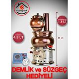 Bakır Görünümlü Semaver Odunlu Çay Semaveri Kömürlü Çay Semaveri Odunlu Semaver Kömürlü Semaver