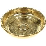 Bakır Hamam Tası 16CM Sarı - Beyaz
