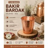 Bakır Maraş Kalaysız %100 Bakır Dövme Su Bardağı – El Dövmesi Maraş Bakırı – Geleneksel Bakır Bardak - 300 ml