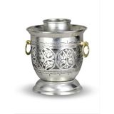 Bakır Rakı Şişelik Ehli Keyf Takımı Kalın Kalay Kaplama Keski Işlemeli - 001 - Beyaz