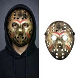 Bakır Renk Kırmızı Çizgili Tam Yüz Hokey Jason Maskesi Hannibal Maskesi P245447s3344