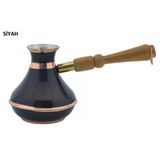 Bakır Sade Zarif Minimal 375ML Türk Kahvesi Renkli Rus Cezvesi Orta
