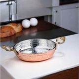 Bakır Tava 18 Cm, Yumurta, Kuymak, Mıhlama Tavası, Dayanıklı ve Şık Tasarım - Seçenek 1 - Altın