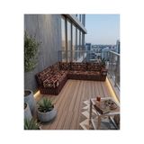 BAKIRÖZÜ HOME 30 cm Yüksek Minderli Otantik Şark Köşesi Takımı Bordo Anadolu Modeli 9 Parça