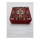 BAKIRÖZÜ HOME Bergama Modeli Çökmeyen Süngerli Şark Köşesi Orta Sehpa (60 x 60 x 20 cm)