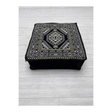 Bakırözü Home Lacivert Yahyalı Modeli Çökmeyen Süngerli Şark Köşesi Orta Sehpa (60 x 60 x 20 Cm)