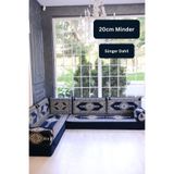 BAKIRÖZÜ HOME Otantik Şark Köşesi Takımı Lacivert Yahyalı 9 Parça (20 CM Süngerli Sedir Minder Seti)