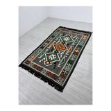 BAKIRÖZÜ HOME Pamuk Polyester Karışımlı Modern Otantik Kilim - Anadolu Gri Modeli Yıkanabilir Kilim