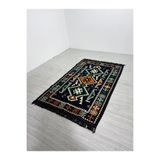 BAKIRÖZÜ HOME Pamuk Polyester Karışımlı Modern Otantik Kilim - Anadolu Lacivert Modeli Yıkanabilir Kilim