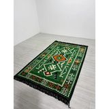 Bakırözü Home Pamuk Polyester Karışımlı Modern Otantik Kilim - Anadolu Yeşil Modeli Yıkanabilir Kilim - 120 x 180 cm