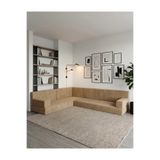 BAKIRÖZÜ HOME Premium Kadife Kumaş, Konforlu Yer Kanepesi ,Modüler Şark Köşesi Takımı - Bej- L SET