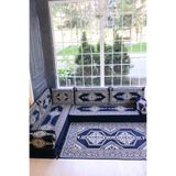 BAKIRÖZÜ HOME Şark Köşesi Takımı (20 CM MİNDER KALINLIĞI) Lacivert Yahyalı Modeli 10 Parça
