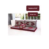 BAKIRÖZÜ HOME Şark Köşesi Takımı | 4 Parça Saraylı Bordo Boş Kılıf ( Süngersiz)