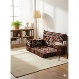 Bakırözü Home Şark Köşesi Takımı , 95 cm Yer Minderi Takımı Anadolu Bordo Modeli (3 Parça)