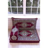 BAKIRÖZÜ HOME Şark Köşesi Takımı , 95 Cm Yer Minderi Takımı Bordo Yahyalı Modeli (3 Parça)