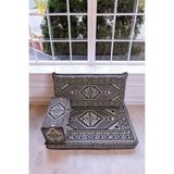 BAKIRÖZÜ HOME Şark Köşesi Takımı , 95 Cm Yer Minderi Takımı Gri Yahyalı Modeli (3 Parça)