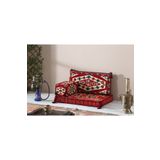 BAKIRÖZÜ HOME Şark Köşesi Takımı , 95 Cm Yer Minderi Takımı (sünger Dahil) Yörük Kırmızı Modeli (3 Parça)