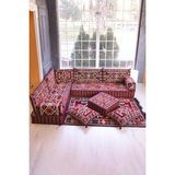 BAKIRÖZÜ HOME Şark Köşesi Takımı Bordo Anadolu Modeli 13 Parça (20 CM MİNDER KALINLIĞI)