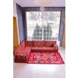 BAKIRÖZÜ HOME Şark Köşesi Takımı Kırmızı Anadolu Modeli 10 Parça (20 CM MİNDER KALINLIĞI)