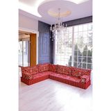 BAKIRÖZÜ HOME Şark Köşesi Takımı Kırmızı Anadolu Modeli 9 Parça (20 CM MİNDER KALINLIĞI)