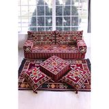 BAKIRÖZÜ HOME Şark Köşesi Takımı Konsepti Bordo Anadolu Modeli 9 Parça (20 CM MİNDER KALINLIĞI)
