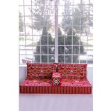 BAKIRÖZÜ HOME Şark Köşesi Takımı Konsepti Kırmızı Anadolu Modeli (20 CM MİNDER KALINLIĞI)