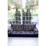 BAKIRÖZÜ HOME Şark Köşesi Takımı Konsepti Lacivert Anadolu Modeli 5 Parça (20 CM MİNDER KALINLIĞI)