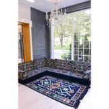 BAKIRÖZÜ HOME Şark Köşesi Takımı Lacivert Anadolu Modeli 10 Parça (20 CM MİNDER KALINLIĞI)