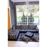 BAKIRÖZÜ HOME Şark Köşesi Takımı Lacivert Anadolu Modeli 13 Parça (20 CM MİNDER KALINLIĞI)