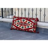 Bakırözü Home Şark Köşesi Takımı Sırt Dayama Yastığı Yörük Kırmızı Modeli (Sünger Dahil) 40 x 90 x 10 cm