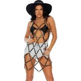 Baklava Dilimi Detaylı Şık Siyah Deri Pareo - BRF844 - L - XL