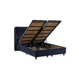 Baklava Luks Baza Ve Baslik Seti 100X200 Cm Tek Kisilik Metal Baza Ve Baslik Takimi Antrasit Kumas