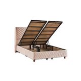Baklava Luks Baza Ve Baslik Seti 120X200 Cm Tek Kisilik Metal Baza Ve Baslik Takimi Krem Kumas