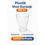 BAKOM AMBALAJ 40 CC SERT PLASTİK ZEMZEM MEŞRUBAT SHOT BARDAĞI 20 ADET
