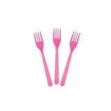 BAKOM AMBALAJ Pembe Plastik Çatal Lüks (25 ADET)