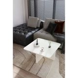 Baksan Mirael Bej Dokulu Kare Orta Sehpa – 73*73Cm Minimal Modern Tasarım
