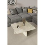 Baksan Mirael Traverten Dokulu Kare Orta Sehpa – 73*73Cm Minimal Modern Tasarım