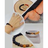 Bal Akik & Oniks Taşı 8mm Unisex Tasarım Bileklik Hawaii Model (24015)