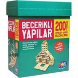 Bal Oyuncak Becerikli Yapılar 200 Parça Ahşap Yapı Blokları Şık Hediye Seçeneği ile Eğlenceli Tasarımlar