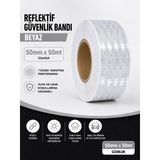 Bal Petekli Reflektif Bant Beyaz 50Mm X 50M Kendinden Yapışkanlı Reflektör Şerit Uyarı Bandı